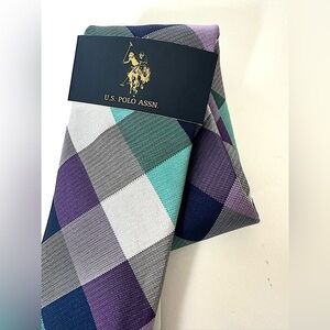 NEW! US POLO ASSOCIATION NECKTIE Tartan Checkered Plaid Mens Tye Tie NWT